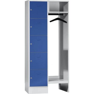 Sistema armadio con serratura Wolf - Acciaio, 5 scomparti Sistema armadio con serratura Wolf - Acciaio, 5 scomparti