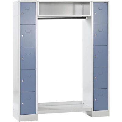 Sistema de armario Wolf con compartimentos con cerradura - 10 externos, 10 perchas - 1470mm Sistema de armario Wolf con compartimentos con cerradura - 10 externos, 10 perchas - 1470mm