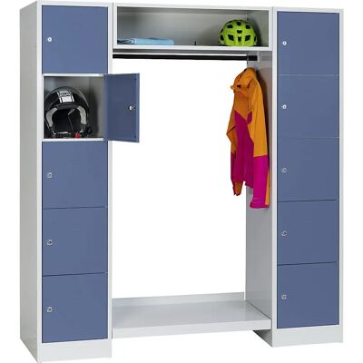 Sistema armadio Wolf con scomparti con chiusura, 10 scomparti, 10 appendini Sistema armadio Wolf con scomparti con chiusura, 10 scomparti, 10 appendini
