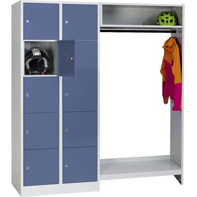 Wolf Schrank-System mit abschließbaren Fächern - 10 Abteilungen, Stahl Wolf Schrank-System mit abschließbaren Fächern - 10 Abteilungen, Stahl