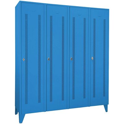 Armadio leggero in acciaio Wolf - 4 scomparti, blu Armadio leggero in acciaio Wolf - 4 scomparti, blu