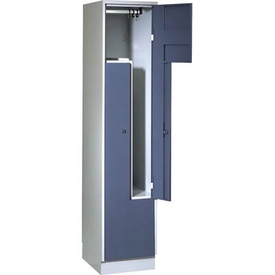 Armario vestuario Wolf Modelo Z - 2 compartimentos, acero, montado Armario vestuario Wolf Modelo Z - 2 compartimentos, acero, montado