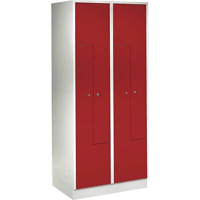 Armario Z Wolf - 4 Compartimentos, Rojo, Acero, Montado Armario Z Wolf - 4 Compartimentos, Rojo, Acero, Montado