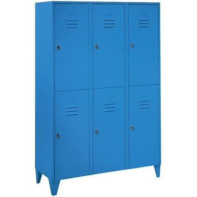 Armadio in acciaio Wolf con moduli di altezza media - 6 scomparti Armadio in acciaio Wolf con moduli di altezza media - 6 scomparti