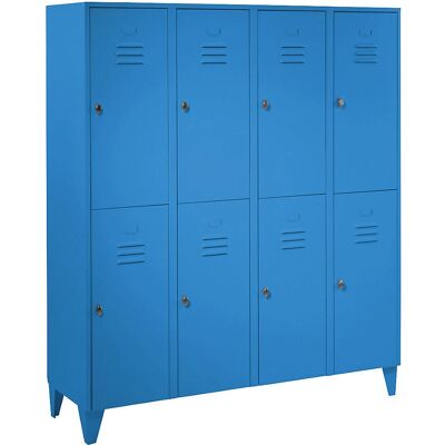 Armadio in acciaio Wolf con 8 scomparti - Azzurro chiaro Armadio in acciaio Wolf con 8 scomparti - Azzurro chiaro