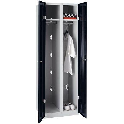 Wolf Stahlschrank - 2 Fächer - Schwarz - 600mm Breite - Metalllager Wolf Stahlschrank - 2 Fächer - Schwarz - 600mm Breite - Metalllager
