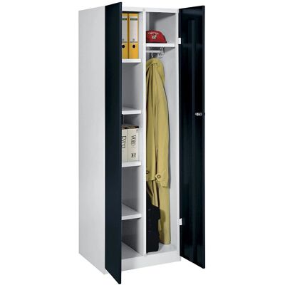 Armario de acero Wolf - 4 estantes, cerradura, 600mm de ancho - Armario de almacenamiento Armario de acero Wolf - 4 estantes, cerradura, 600mm de ancho - Armario de almacenamiento