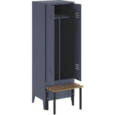 Armadio di stoccaggio Wolf Berlino 2 - Panchina integrata, 1 sezione, grigio azzurro Armadio di stoccaggio Wolf Berlino 2 - Panchina integrata, 1 sezione, grigio azzurro