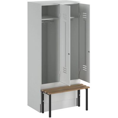 Wolf Berlin Stahlkleiderschrank mit integriertem Bank - Schrank Wolf Berlin Stahlkleiderschrank mit integriertem Bank - Schrank