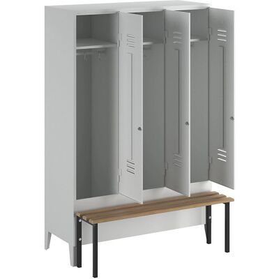 Armadio in acciaio Wolf Modello BERLIN con 3 scomparti - Grigio chiaro Armadio in acciaio Wolf Modello BERLIN con 3 scomparti - Grigio chiaro