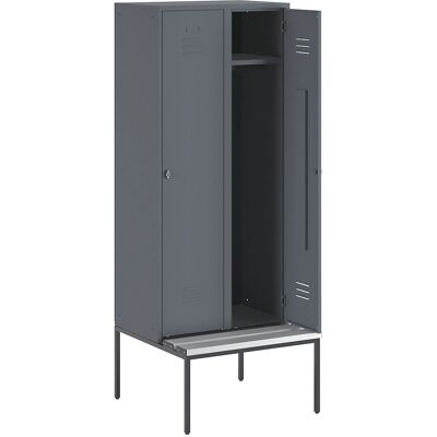 Wolf Spindelschrank - 2 Fächer - Stahl Verschweißt - Blau-Grau Wolf Spindelschrank - 2 Fächer - Stahl Verschweißt - Blau-Grau