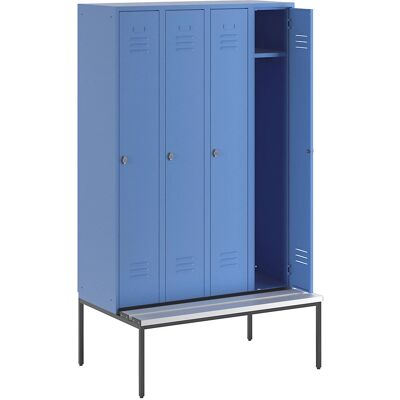 Armadio in acciaio azzurro chiaro Wolf con panca - Armadio Armadio in acciaio azzurro chiaro Wolf con panca - Armadio