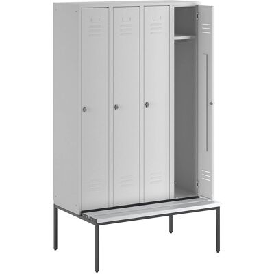 Armadio Wolf con Panchetto - 4 Scomparti - Grigio Chiaro - Armadio Armadio Wolf con Panchetto - 4 Scomparti - Grigio Chiaro - Armadio