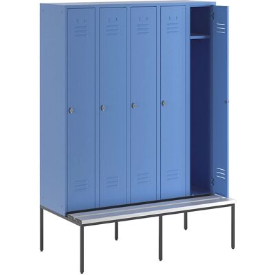 Armadio in acciaio azzurro chiaro Wolf con panca - Armadio Armadio in acciaio azzurro chiaro Wolf con panca - Armadio