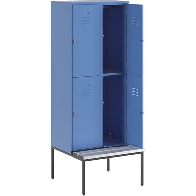 Armadio di altezza media Wolf - 4 scomparti Acciaio Blu Armadio di altezza media Wolf - 4 scomparti Acciaio Blu