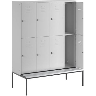 Armadio di altezza media Wolf - 8 scomparti - Acciaio - Grigio chiaro Armadio di altezza media Wolf - 8 scomparti - Acciaio - Grigio chiaro