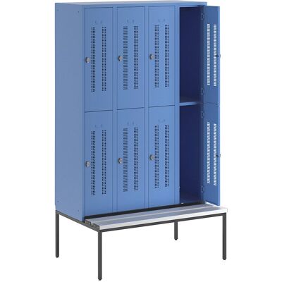 Armadio spogliatoio Wolf Berlino - Porte in acciaio perforato, azzurro chiaro - Tipo armadietto Armadio spogliatoio Wolf Berlino - Porte in acciaio perforato, azzurro chiaro - Tipo armadietto