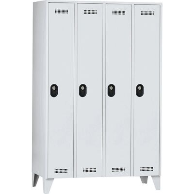Armadio Wolf, 4 Sezioni, Grigio Chiaro - Armadio Armadio Wolf, 4 Sezioni, Grigio Chiaro - Armadio