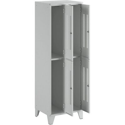 Armadio in acciaio Wolf - Compartimenti di mezza altezza - Porte perforate - Resistente Armadio in acciaio Wolf - Compartimenti di mezza altezza - Porte perforate - Resistente