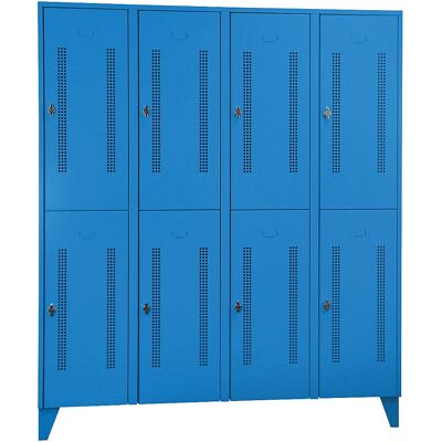 Wolf Armadio in Acciaio - 8 Compartimenti, Azzurro Chiaro RAL 5012 - Armadio Wolf Armadio in Acciaio - 8 Compartimenti, Azzurro Chiaro RAL 5012 - Armadio