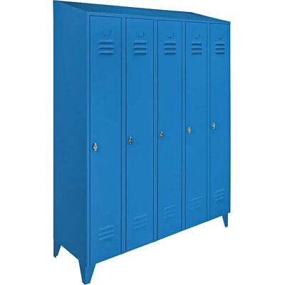 Armadio in acciaio azzurro chiaro Wolf - 5 scomparti Armadio in acciaio azzurro chiaro Wolf - 5 scomparti
