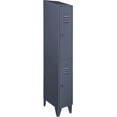 Armario de vestuario Wolf - Techo inclinado, 2 compartimentos Armario de vestuario Wolf - Techo inclinado, 2 compartimentos