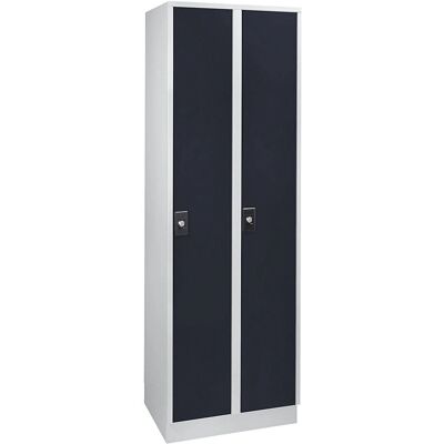 Wolf Armadio - 2 Compartimenti, Acciaio, Grigio Chiaro / Antracite - Armadio Wolf Armadio - 2 Compartimenti, Acciaio, Grigio Chiaro / Antracite - Armadio