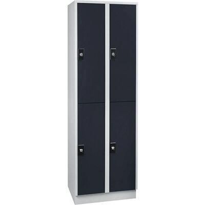 Armadio guardaroba Wolf - 4 compartimenti, 600mm, acciaio, grigio/antracite Armadio guardaroba Wolf - 4 compartimenti, 600mm, acciaio, grigio/antracite