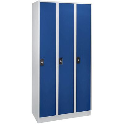 Wolf Modelo Stuttgart - Armario de 3 Compartimentos - Gris Claro / Azul Genciana Wolf Modelo Stuttgart - Armario de 3 Compartimentos - Gris Claro / Azul Genciana