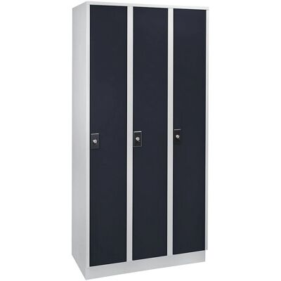 Armario guardarropa Wolf - 3 compartimentos, gris claro / gris antracita - Armario de almacenamiento Armario guardarropa Wolf - 3 compartimentos, gris claro / gris antracita - Armario de almacenamiento