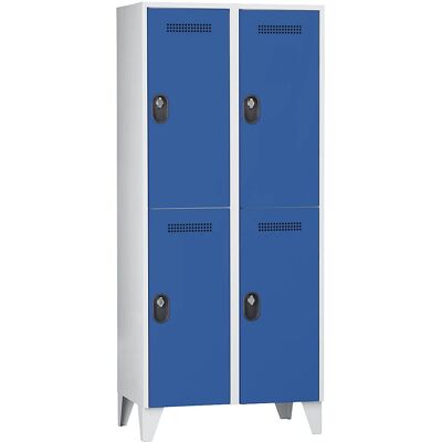 Armario de vestuario Wolf - Gris claro / azul genciana - 1850 x 600/800 x 500 mm Armario de vestuario Wolf - Gris claro / azul genciana - 1850 x 600/800 x 500 mm