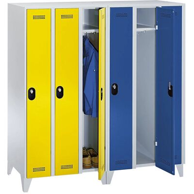 Wolf Armadietto - 3 Scomparti - Grigio Chiaro / Giallo Zinc - 1850 mm Wolf Armadietto - 3 Scomparti - Grigio Chiaro / Giallo Zinc - 1850 mm