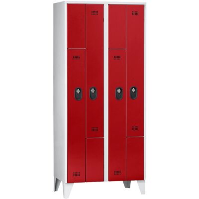Armadio guardaroba Wolf Serie Z - Grigio chiaro / Rosso vivo Armadio guardaroba Wolf Serie Z - Grigio chiaro / Rosso vivo