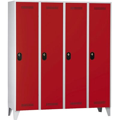 Wolf Kleiderschrank - Hellgrau & Rot - 1700mm hoch Wolf Kleiderschrank - Hellgrau & Rot - 1700mm hoch