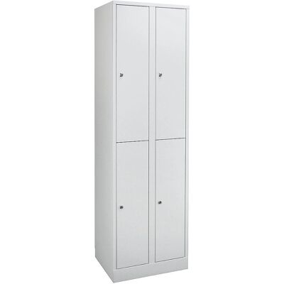 Armario Wolf - Acero, 4 compartimentos, Gris claro RAL 7035 Armario Wolf - Acero, 4 compartimentos, Gris claro RAL 7035