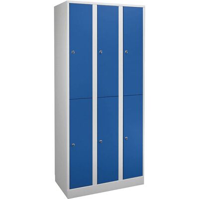 Armadio Wolf - Grigio Chiaro / Blu Genziana - 6 Scomparti Armadio Wolf - Grigio Chiaro / Blu Genziana - 6 Scomparti