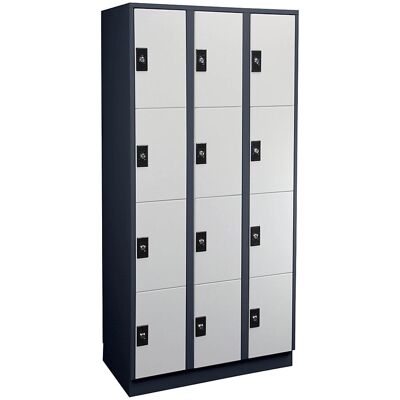 Armario de almacenamiento Wolf - Con cerradura, 3 módulos, acero, gris Armario de almacenamiento Wolf - Con cerradura, 3 módulos, acero, gris