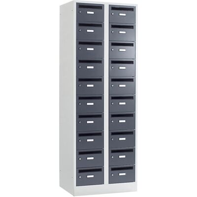 Armario para correo Wolf - 20 compartimentos, con llave, acero Armario para correo Wolf - 20 compartimentos, con llave, acero