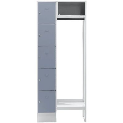 Sistema de armario con cerradura Wolf - 5 compartimentos, 750mm de ancho Sistema de armario con cerradura Wolf - 5 compartimentos, 750mm de ancho