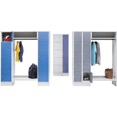 Sistema de armario Wolf con compartimentos con cerradura - Gris plateado Sistema de armario Wolf con compartimentos con cerradura - Gris plateado