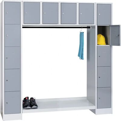 Sistema de Armario Wolf - 1850 x 1800 mm, 14 Compartimentos, Gris Plateado Sistema de Armario Wolf - 1850 x 1800 mm, 14 Compartimentos, Gris Plateado