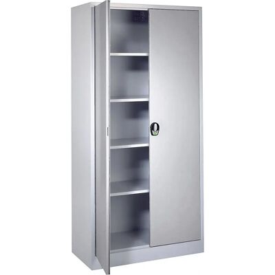 Armadio con Serratura Elettronica Wolf - Ante Piatte - Grigio Chiaro Armadio con Serratura Elettronica Wolf - Ante Piatte - Grigio Chiaro