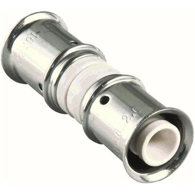 Multitubo PPSU Rohrverbindung - 20x20mm, mit Presshülse & Sichtfenster Multitubo PPSU Rohrverbindung - 20x20mm, mit Presshülse & Sichtfenster