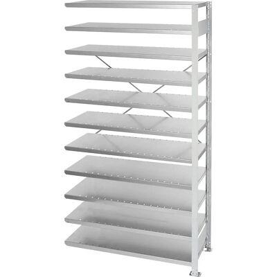 STEMO Hellgraues Regalsystem 2100x1000mm - Erweiterung, ohne Boxen STEMO Hellgraues Regalsystem 2100x1000mm - Erweiterung, ohne Boxen