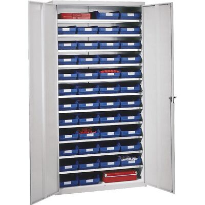 STEMO Lagerschrank - 1970x1000x450mm, 44 blaue Boxen STEMO Lagerschrank - 1970x1000x450mm, 44 blaue Boxen