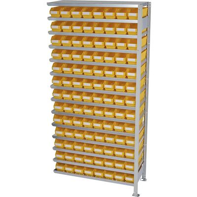 STEMO Verstellbarer Regalschrank mit Boxen - 2100 mm - Erweiterbarer Regalschrank - Gelbe Boxen STEMO Verstellbarer Regalschrank mit Boxen - 2100 mm - Erweiterbarer Regalschrank - Gelbe Boxen