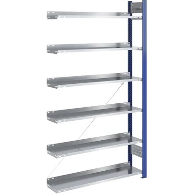 Hofe Stahl Modulares Regal - 2000mm Höhe, 1000x300mm, Blau/Grau Hofe Stahl Modulares Regal - 2000mm Höhe, 1000x300mm, Blau/Grau