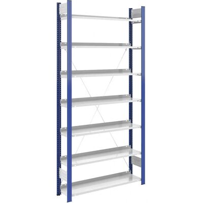 Scaffale in acciaio Hofe - Base, 2350mm - Blu/Grigio Scaffale in acciaio Hofe - Base, 2350mm - Blu/Grigio