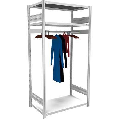 Hofe Kleiderschrankregal - 2000x1000x600mm, Stahl, Grau RAL 7035 - Kleiderschrankregal Hofe Kleiderschrankregal - 2000x1000x600mm, Stahl, Grau RAL 7035 - Kleiderschrankregal