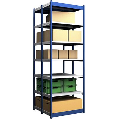 hofe Doppelseitiges Regal - 3000mm Höhe, Blau/Galvanisiert, 1025mm Breit hofe Doppelseitiges Regal - 3000mm Höhe, Blau/Galvanisiert, 1025mm Breit